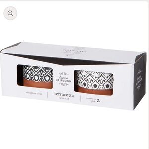 Danica Terracotta and White Patterned Mug Set - 2 Pack